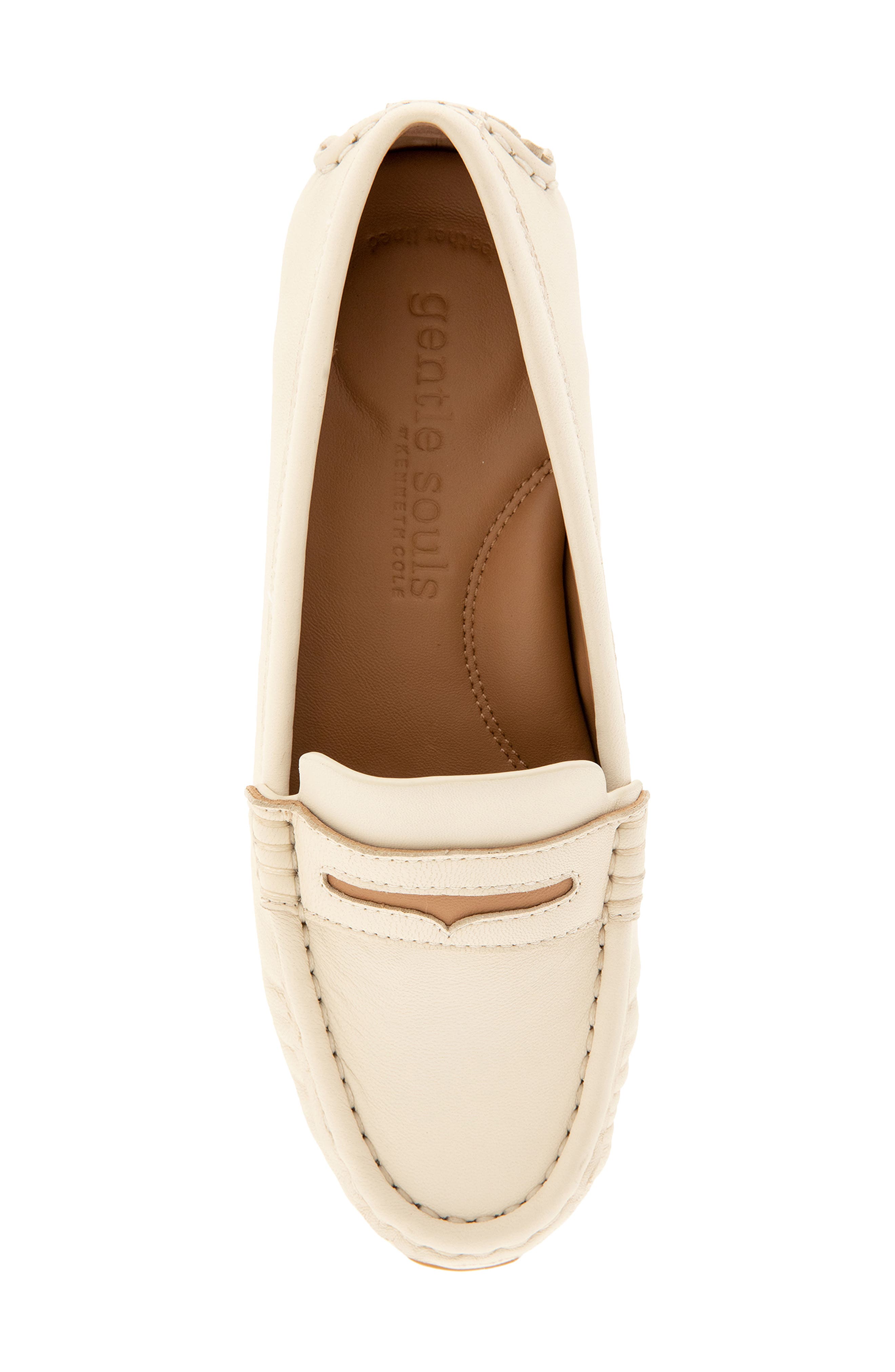 Madison Moc Toe Penny Loafer, Alternate, color, STONE LEATHER