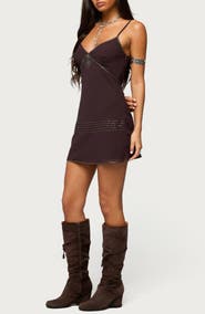 EDIKTED Raquelle Beaded Sleeveless Minidress