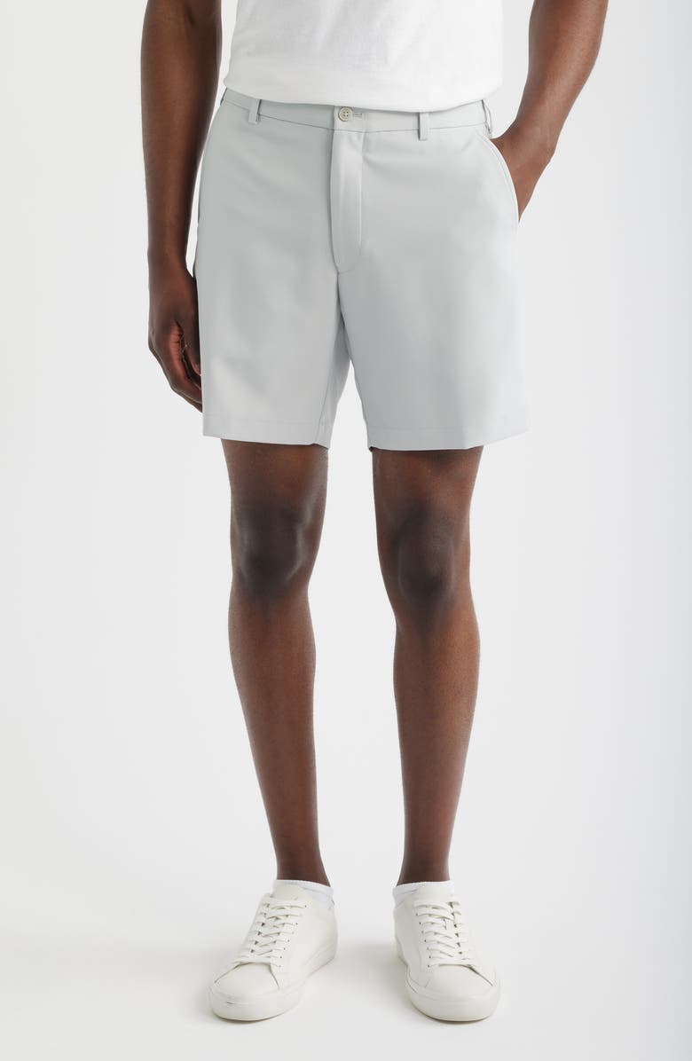 Peter Millar Salem 7-Inch High Drape Performance Shorts, Main, color, British Grey