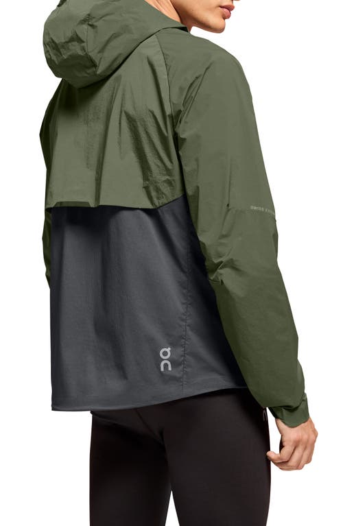 On Core Hooded Packable Running Jacket In Taiga/eclipse