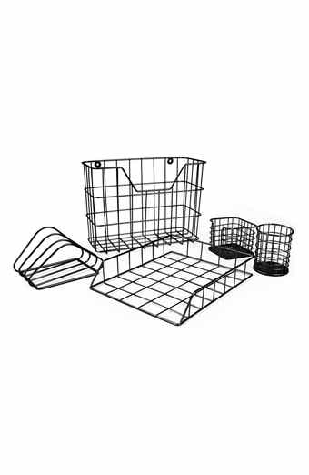 Black Desk Organizer 5-Piece Set