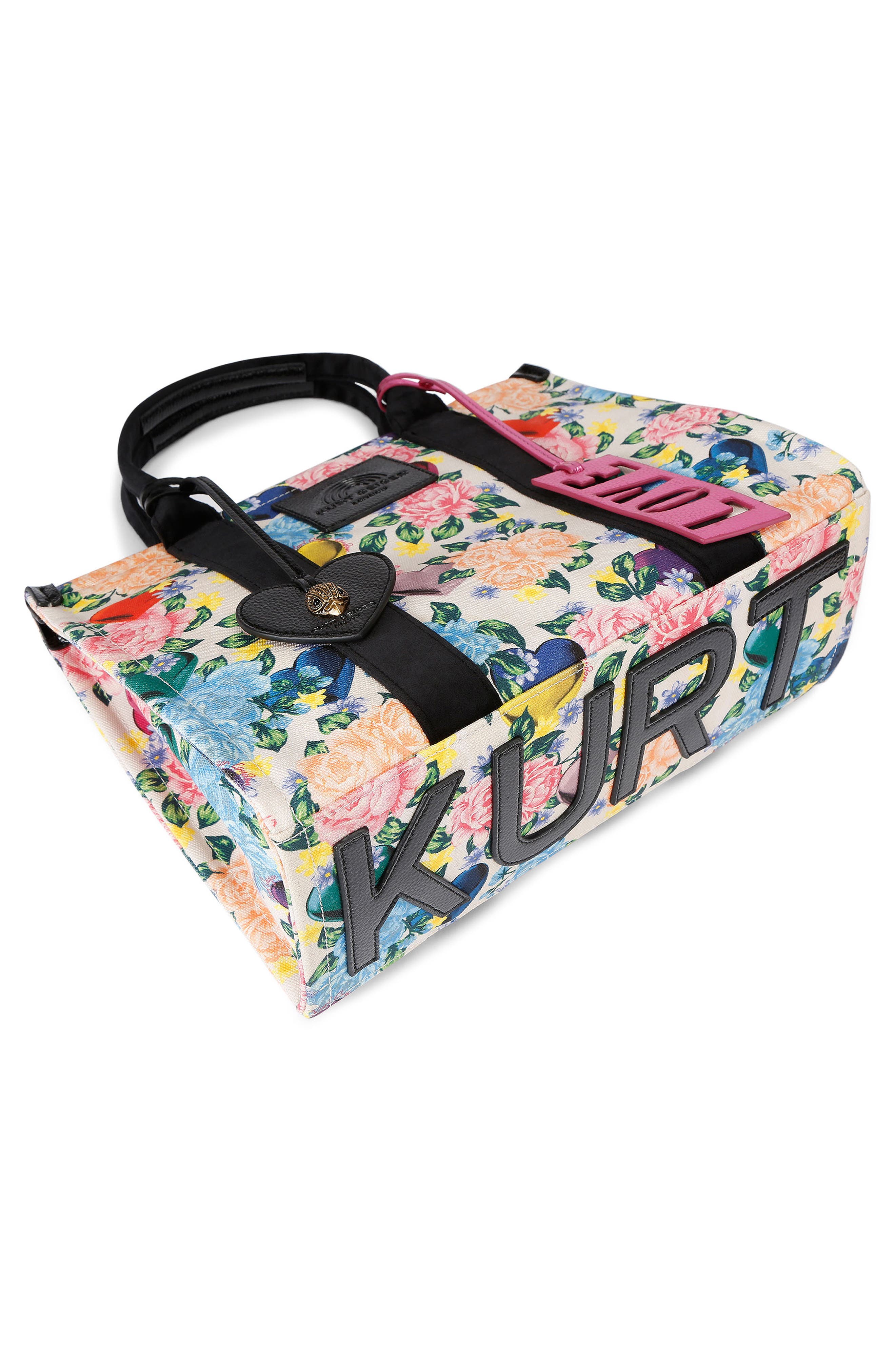 Kurt Geiger London Southbank Floral Canvas Tote, Alternate, color, Charcoal