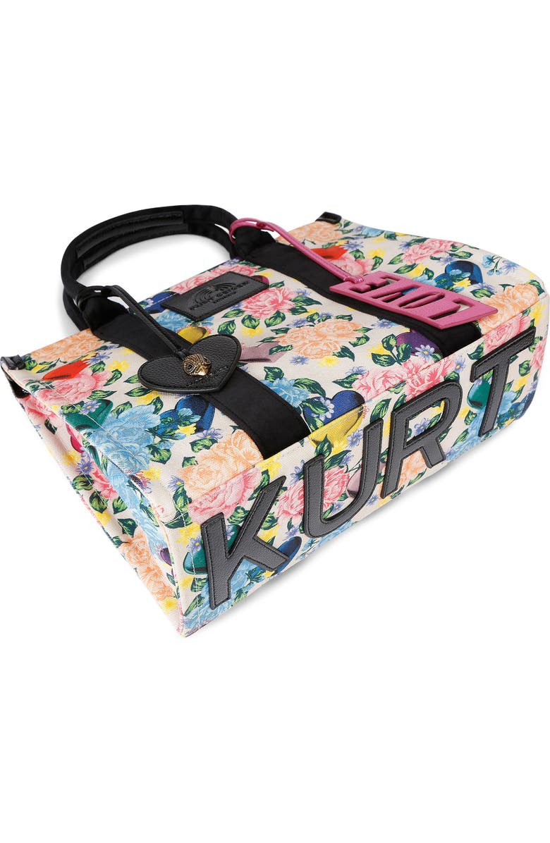 Kurt Geiger London Southbank Floral Canvas Tote, Alternate, color, Charcoal
