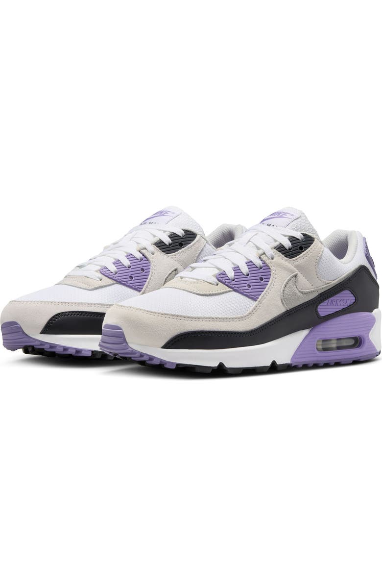 Nike Air Max 90 Sneaker, Main, color, White/ Smoke Grey/ Amethyst