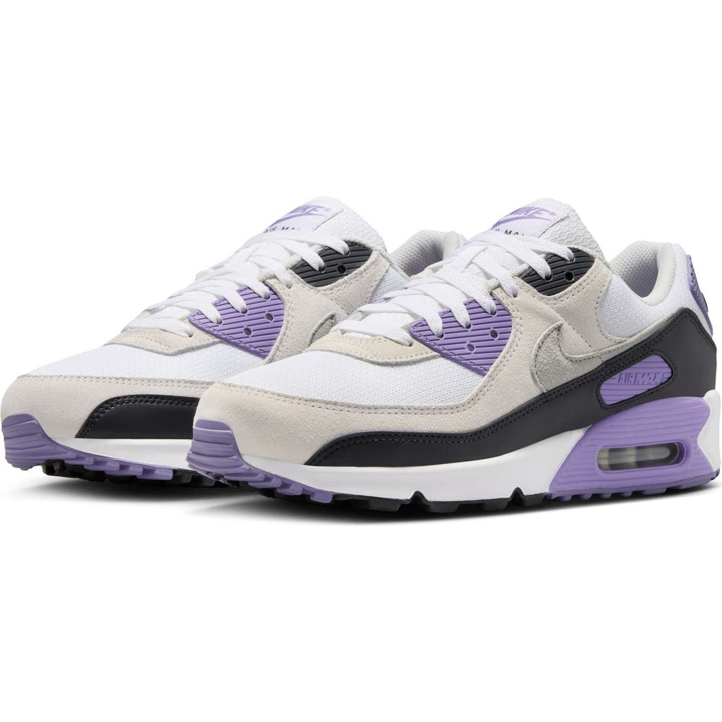 Nike Air Max 90 White Dusty Amethyst Photon Dust Light Smoke Grey In Multi