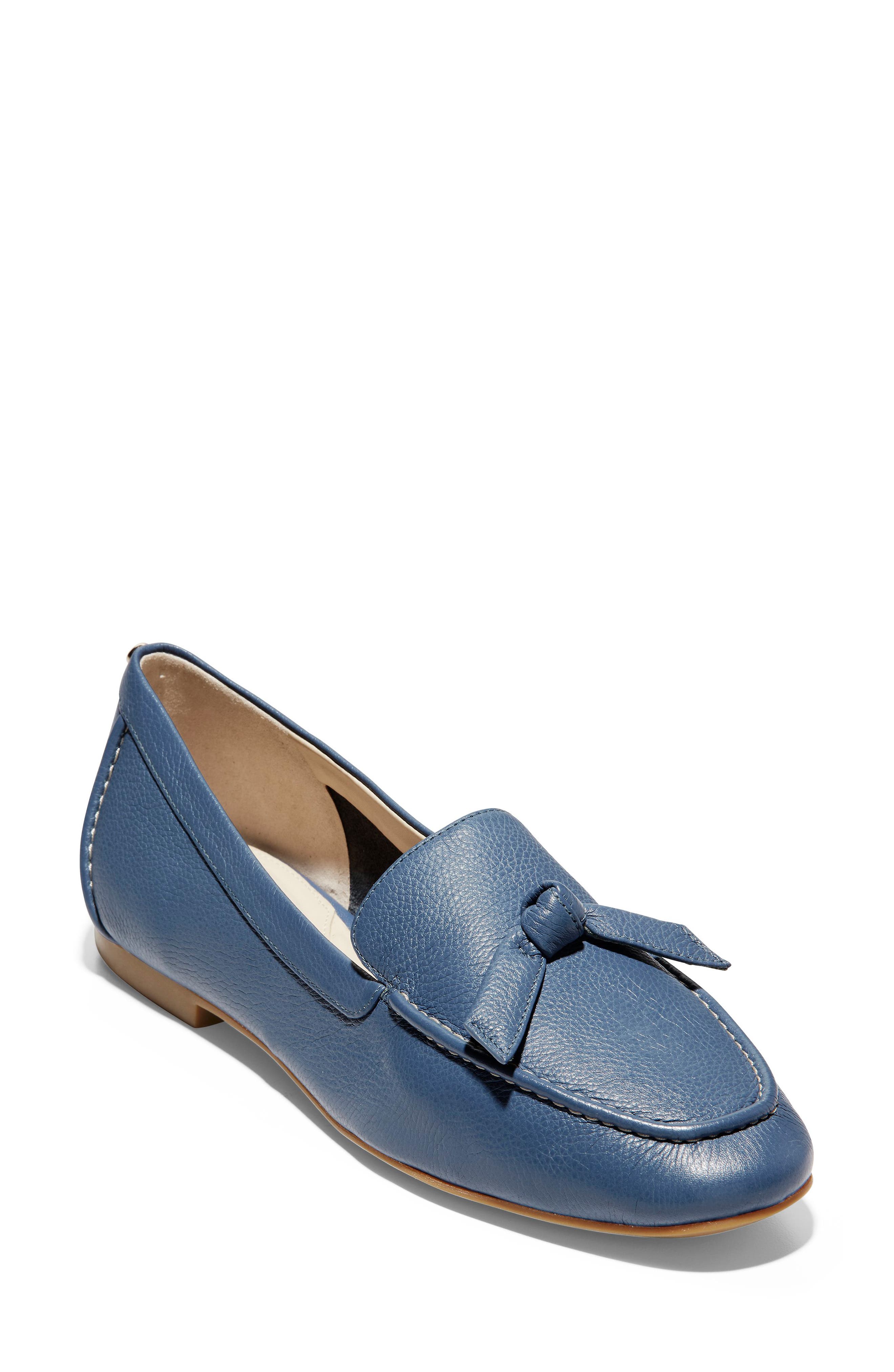 Caddie Bow Loafer, Main, color, VINTAGE INDIGO LEATHER