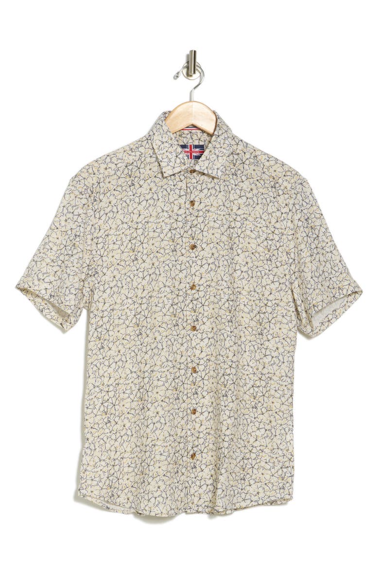 SOUL OF LONDON Short Sleeve Sport Shirt, Alternate, color, Tan/ Brun Clair