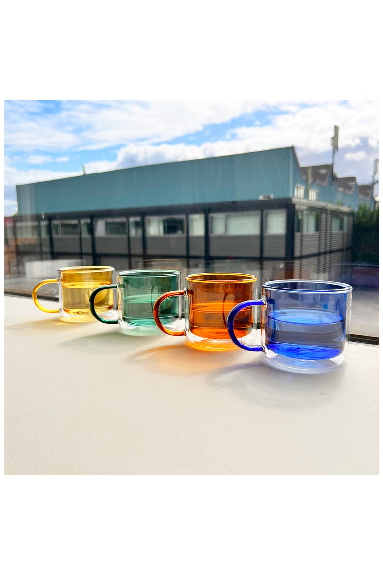 Cubo Set of 4 Medium Glass Mugs, Alternate, color, MULTI
