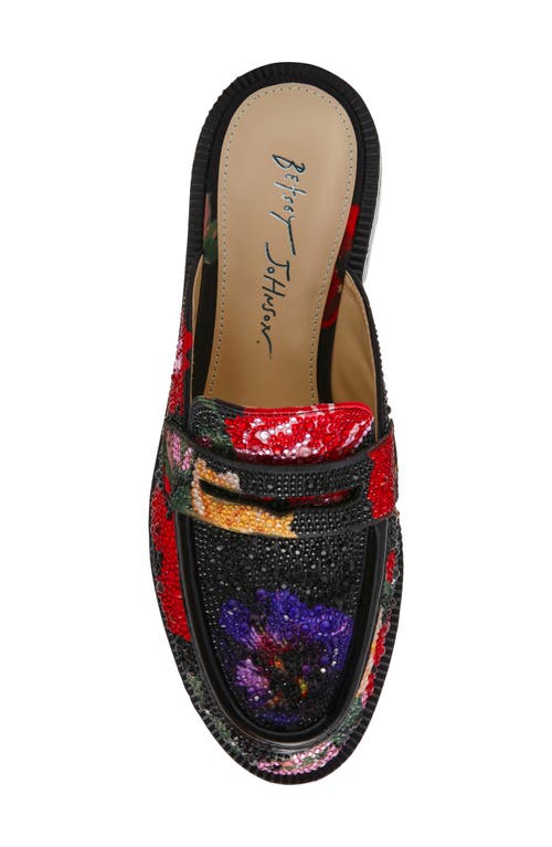 Betsey Johnson Liona Rhinestone Floral Mule In Multi