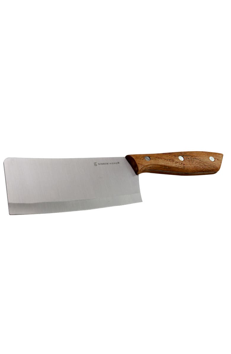 Gibson Home Seward 6 inch Stainless Steel Cleaver with Wooden Handle, Main, color, Wood