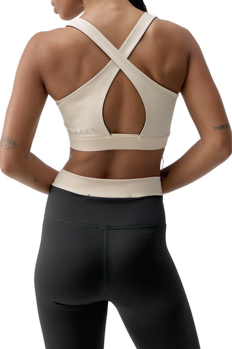 Fiorella High Support Performance Sport Top, Alternate, color, Black/Stone