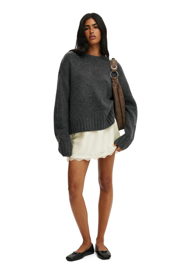 Women's Luxe Crew Neck Sweater, Alternate, color, Lofty Charcoal Marle