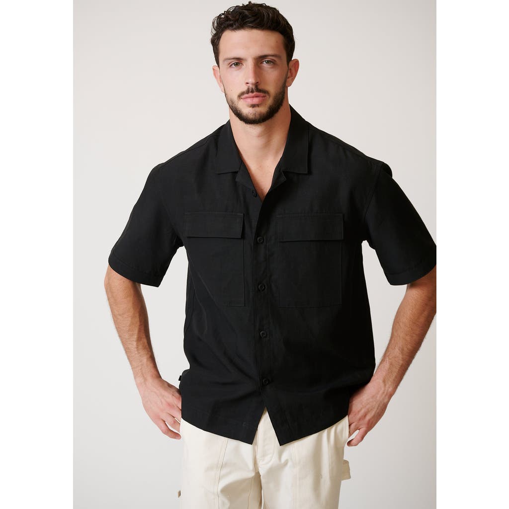 Leisure Lab Palma Button Up In Matte Black