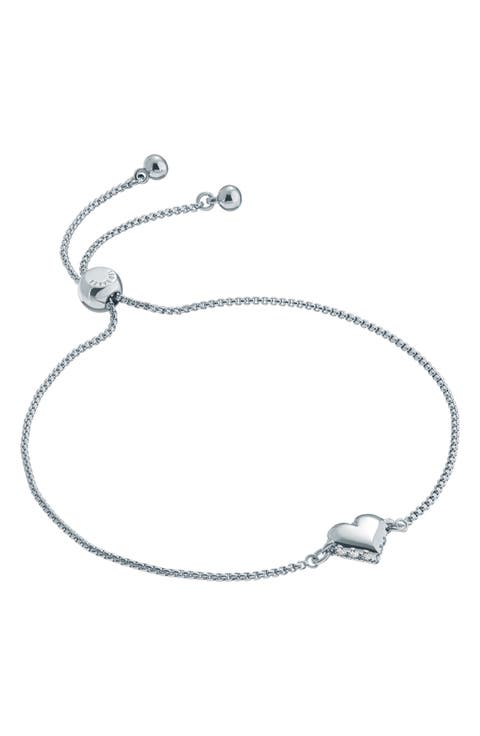 Sarsah Sparkle Heart Drawstring Bracelet