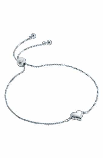 Sarsah Sparkle Heart Drawstring Bracelet