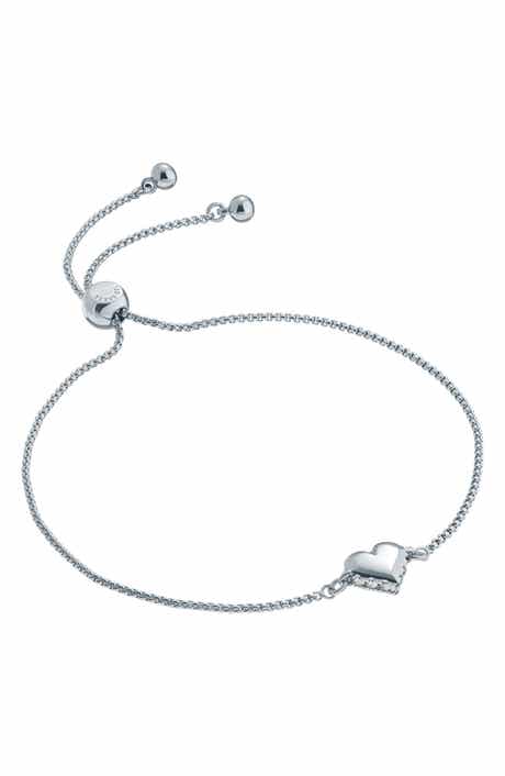 Sarsah Sparkle Heart Drawstring Bracelet