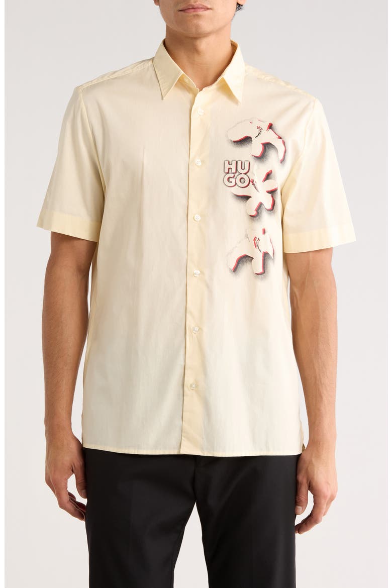 Ebor Short Sleeve Button-Up Shirt, Main, color, LIGHT BEIGE