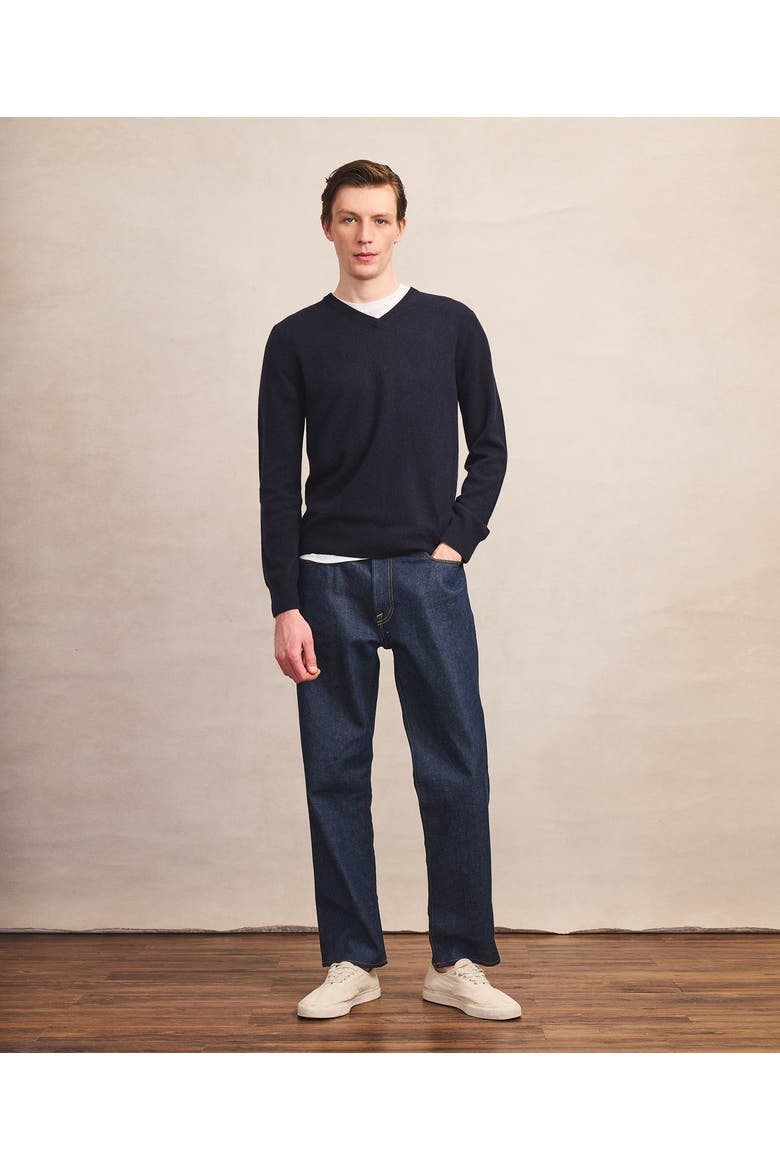 The Original Cashmere V-Neck Sweater, Alternate, color, Navy