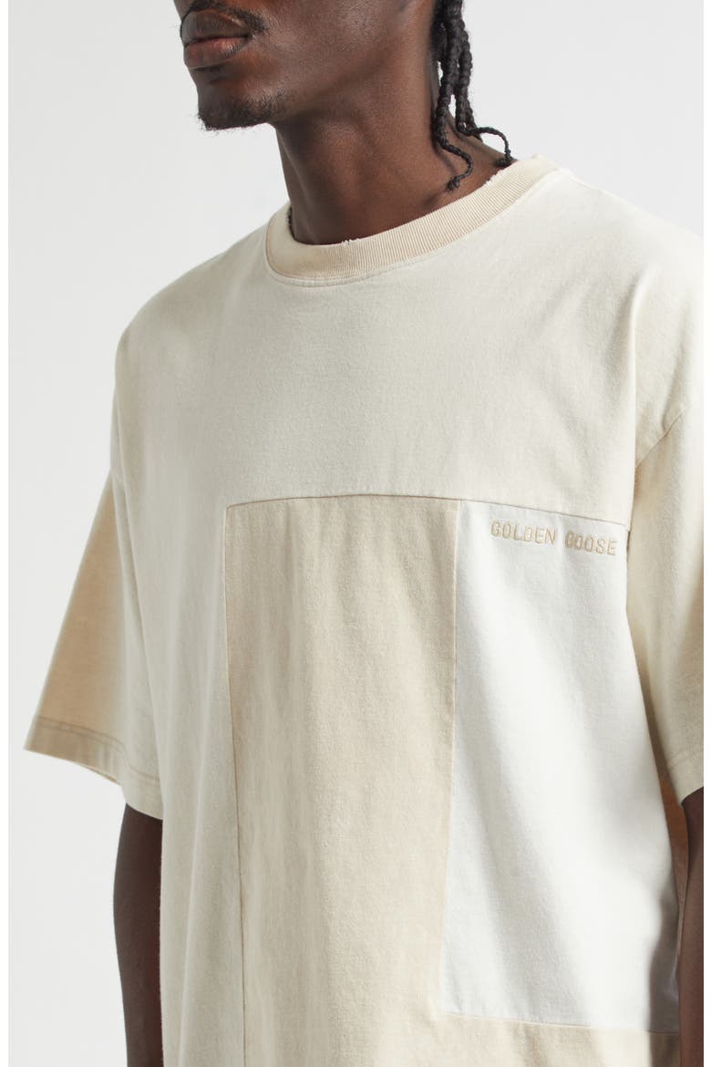 Journey Loose Fit Patchwork Logo T-Shirt, Alternate, color, HERITAGE WHITE SHADES