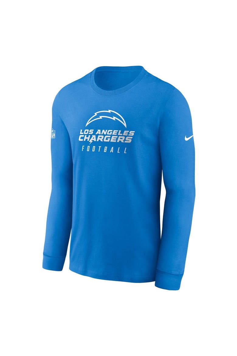 Men's Nike Powder Blue Los Angeles Chargers Sideline Performance Long Sleeve T-Shirt, Alternate, color, Powder Blue