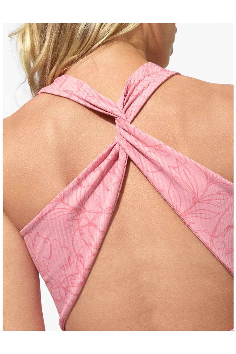 My Heart in Palms Square Neck Cross Back Rib Tennis Dress, Alternate, color, ROSETTA FLORAL