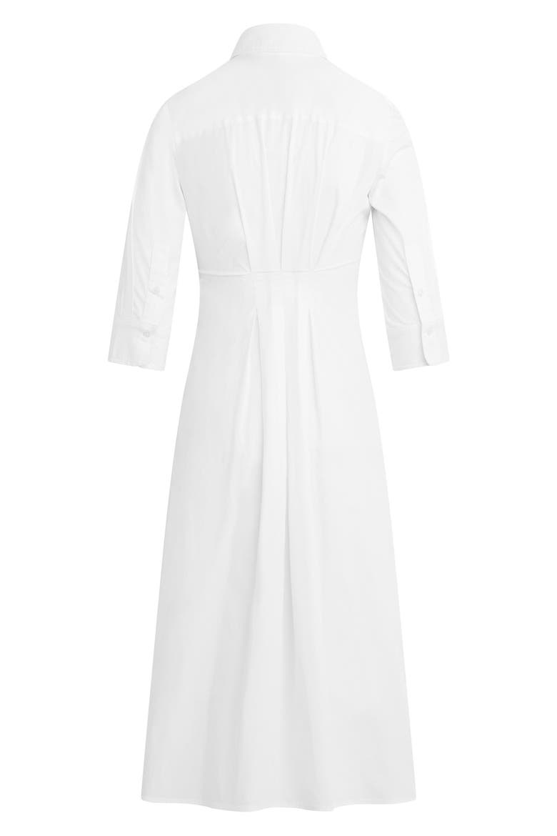 The Well Mannered Tie Waist Shirtdress, Alternate, color, WHITE