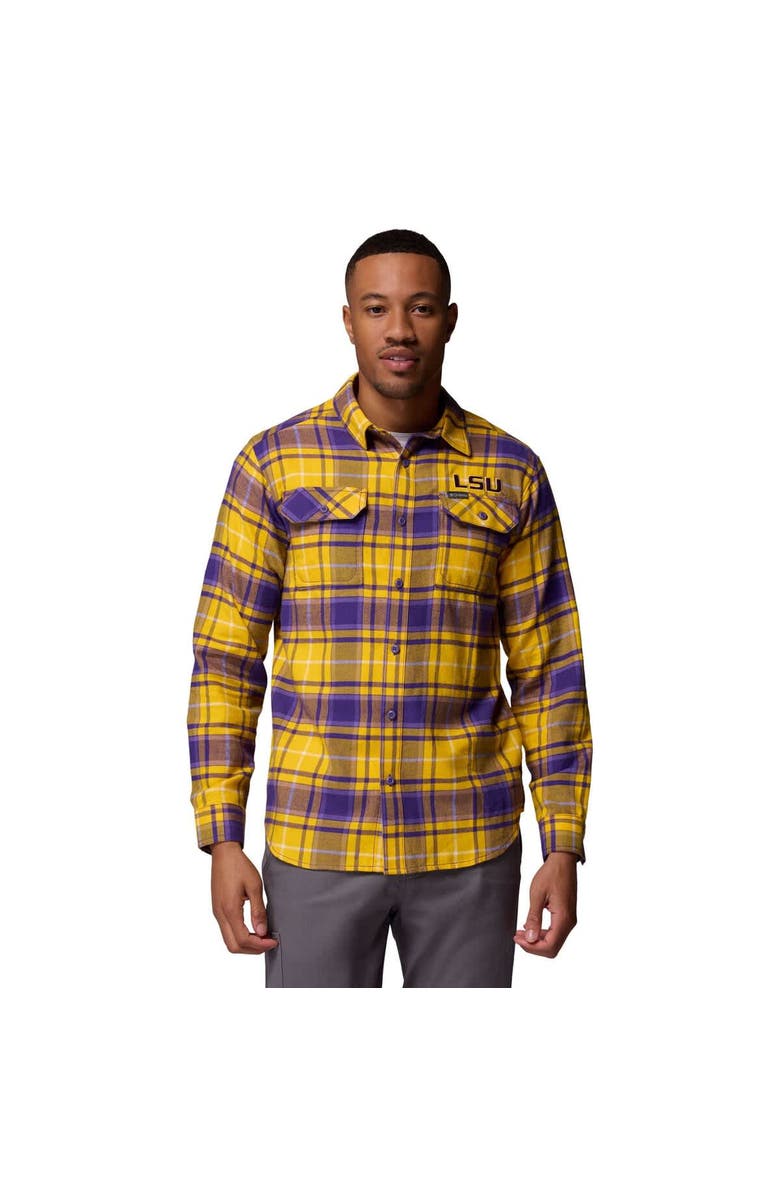 Columbia Men's Columbia  Purple LSU Tigers Flare Gun Omni-Wick Flannel Long Sleeve Button-Up Shirt, Main, color, Purple