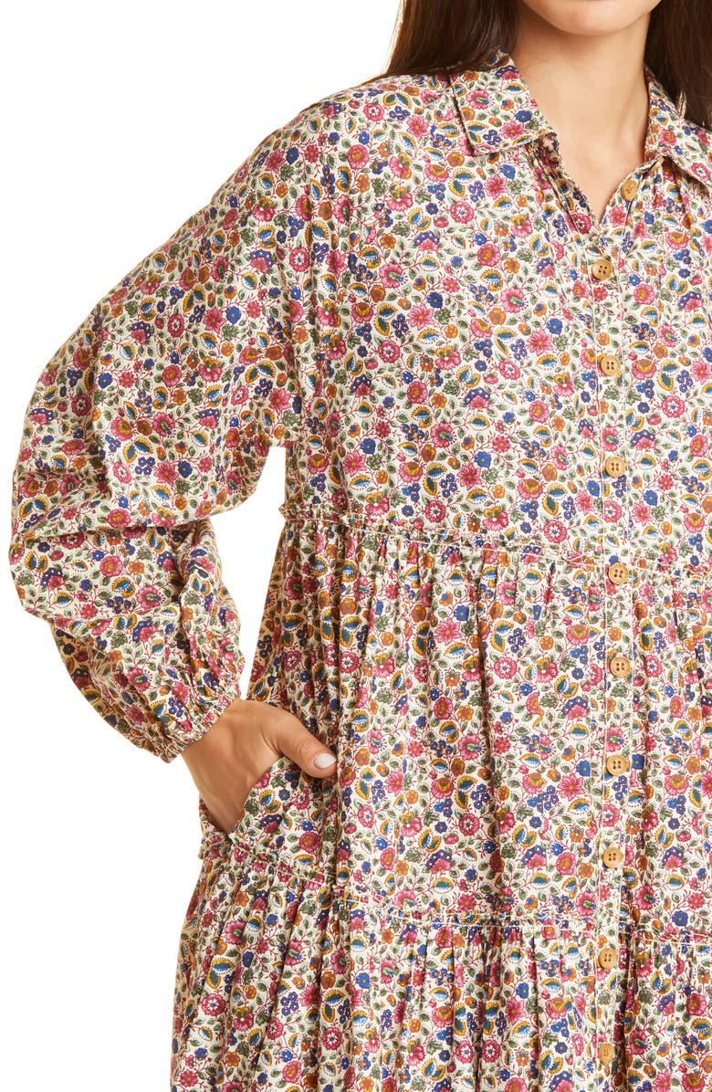 byTiMo '50s Cotton Long Sleeve Shirtdress, Alternate, color,