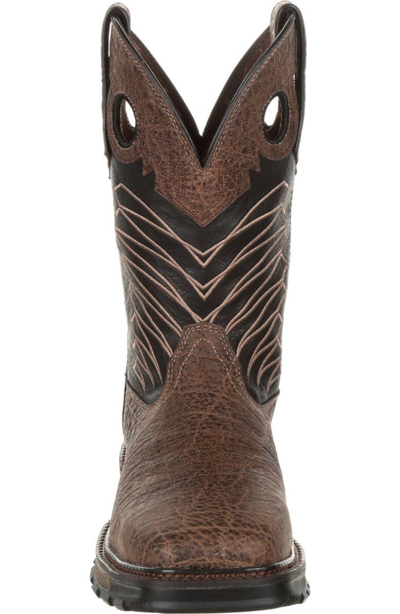 DURANGO Steel Toe Western Work Boot, Alternate, color, Chocolate Safari Elephant Blk