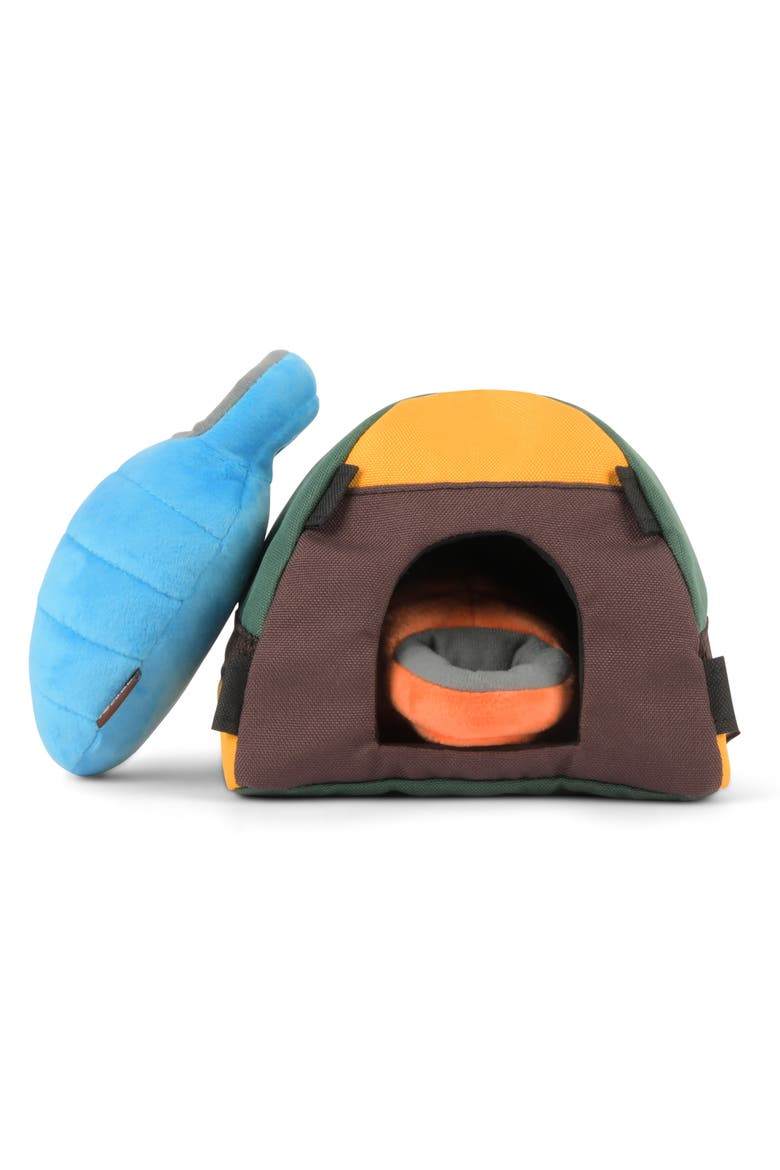 Camp Corbin Trailblazing Tent Dog Toy Squeaker, Crinkle, Alternate, color, Multicolored
