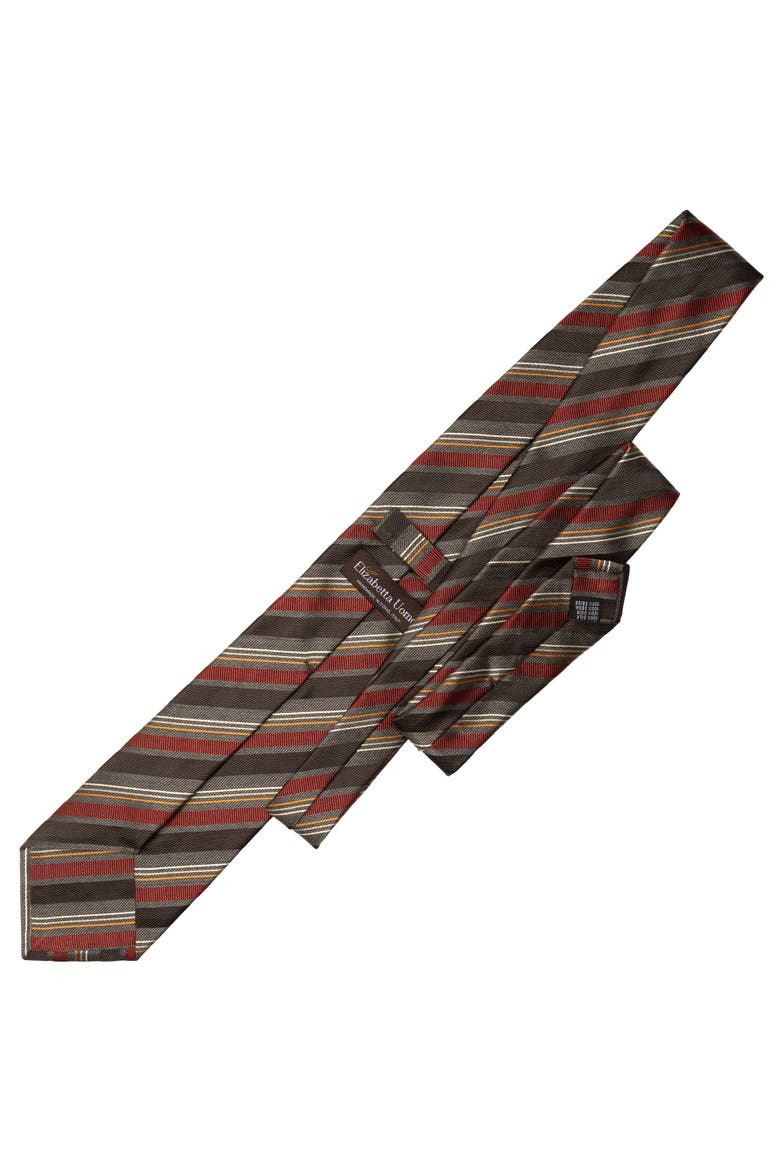 Espada - Silk Jacquard Tie for Men, Alternate, color, Steel Grey and Burgundy