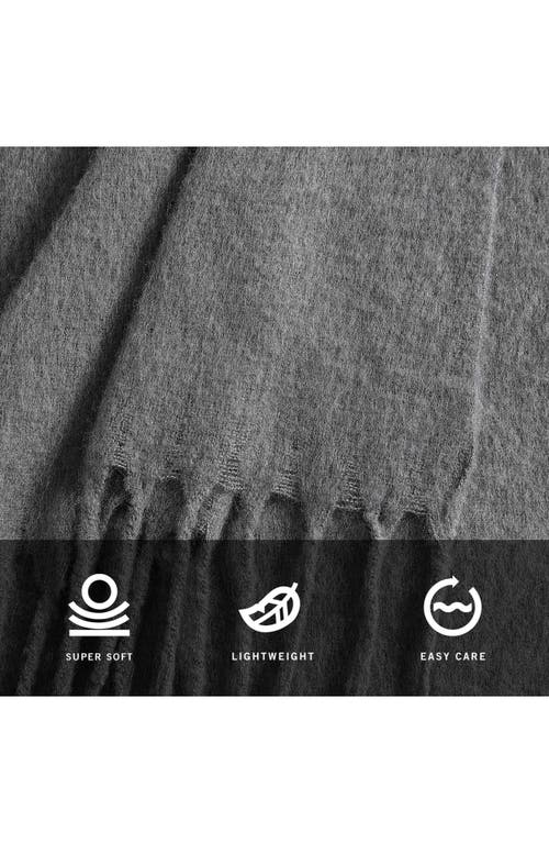 Kenneth Cole Faux Mohair Throw In Gray