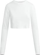 Favorite Daughter The Laura Stretch Cotton Long Sleeve Crop T-Shirt