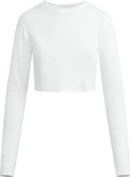 Favorite Daughter The Laura Stretch Cotton Long Sleeve Crop T-Shirt