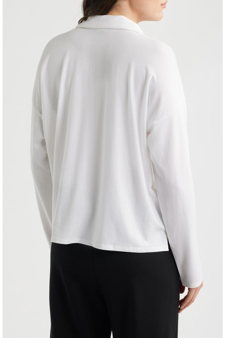 Boxy Henley Jersey Top, Alternate, color, WHITE