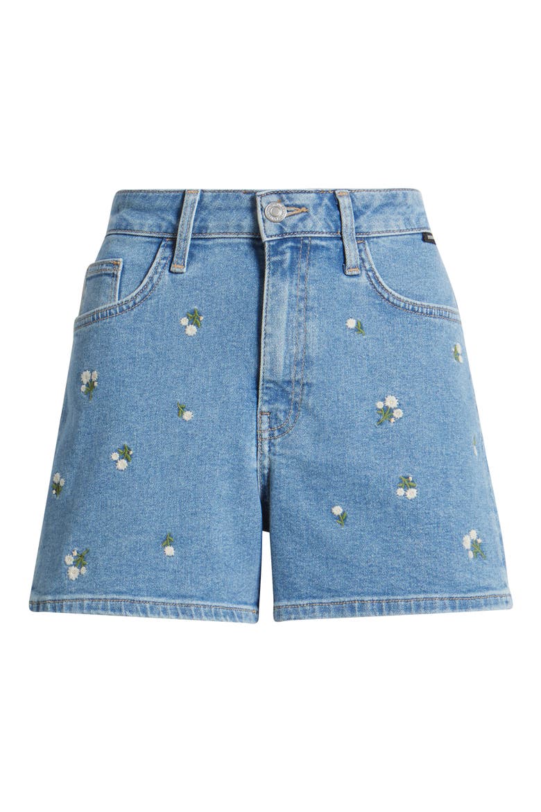 Heidi Embroidered Denim Shorts, Alternate, color, MID FLOWER DENIM