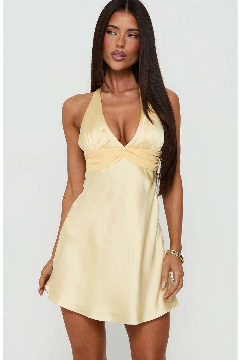Odyssa Halter Minidress, Alternate, color, YELLOW