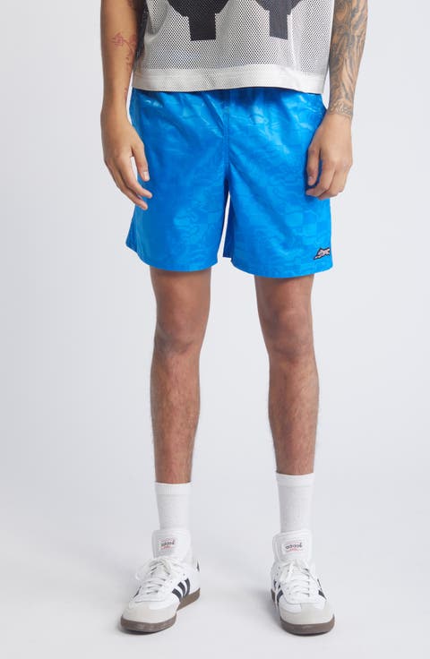 Running Check Nylon Drawstring Shorts