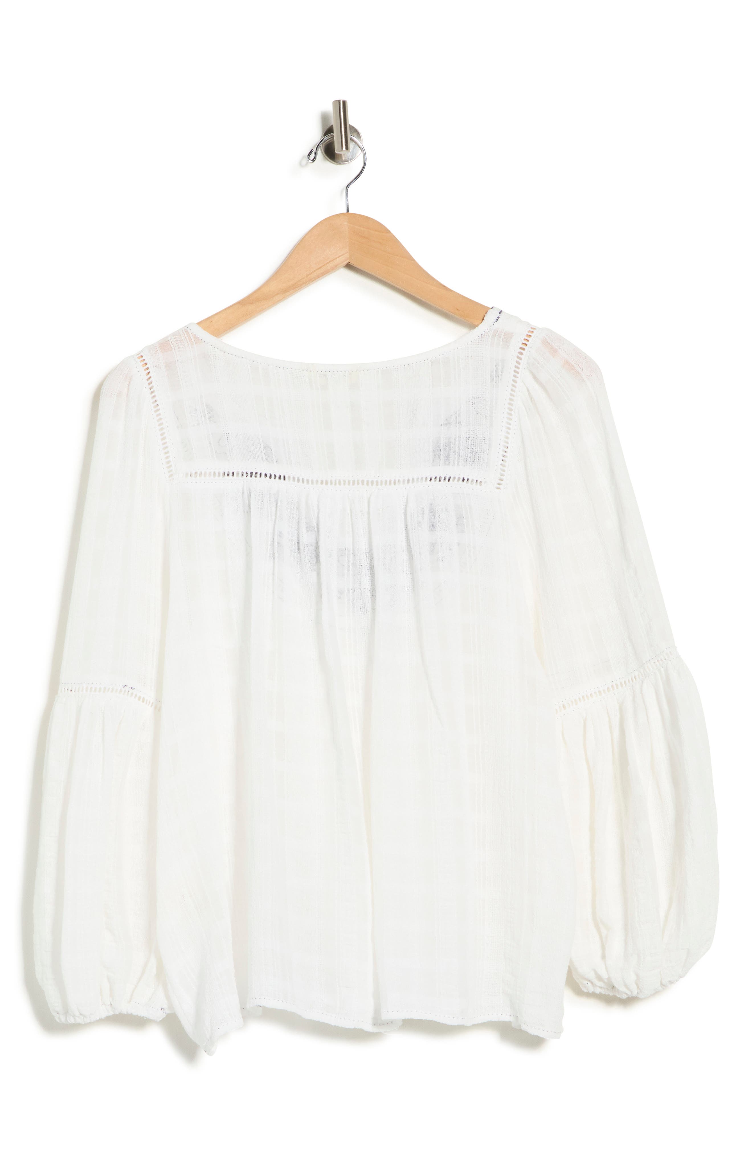 Embroidered Long Sleeve Cotton Top - image 2