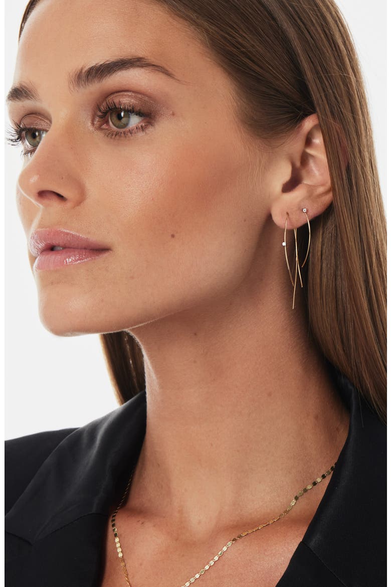 Hooked on Hoops Diamond Earrings, Alternate, color, WHITE GOLD