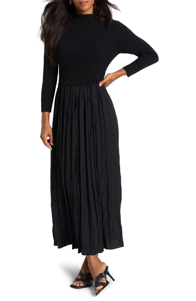 NIC+ZOE Kira Long Sleeve Knit & Woven Dress, Alternate, color, 