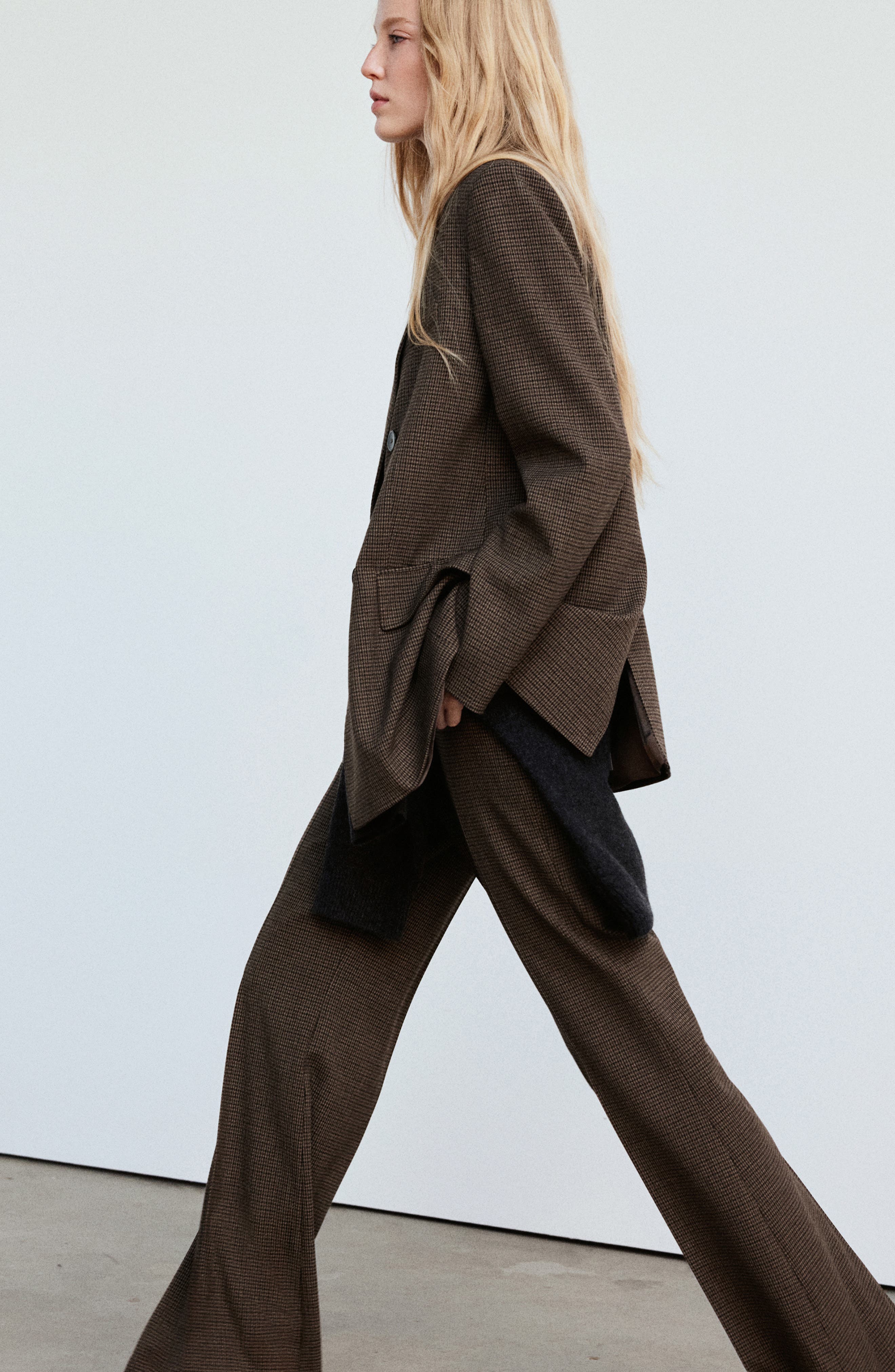 MANGO Houndstooth Straight Leg Suit Pants (Women) | Nordstrom