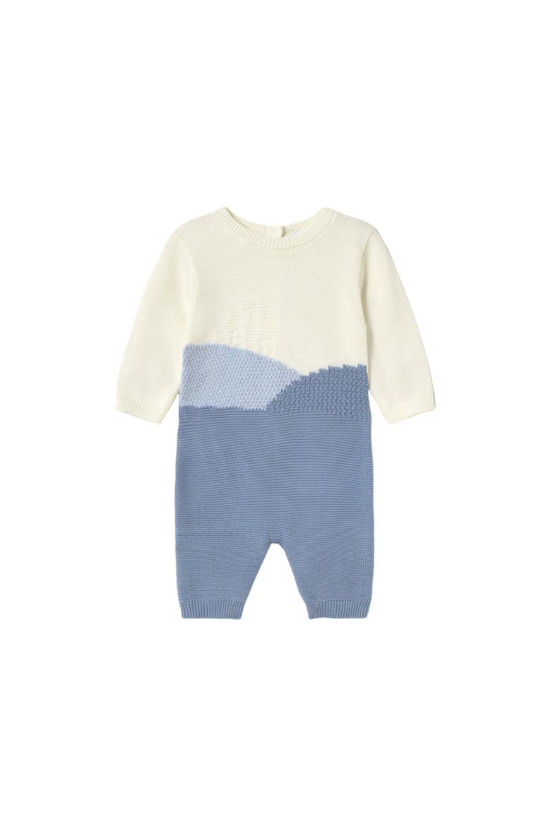 Knitted Romper, Main, color, Blue