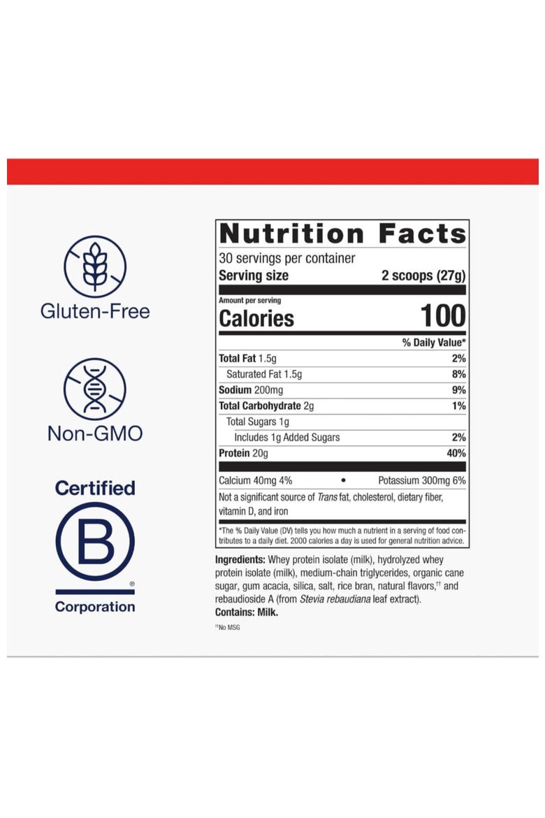 Perfect Protein Cross-Flow Micro-Filtered Whey Isolate Powder 30 Servings, Alternate, color, None