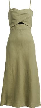 Black Halo Jada Cutout Detail Linen Dress