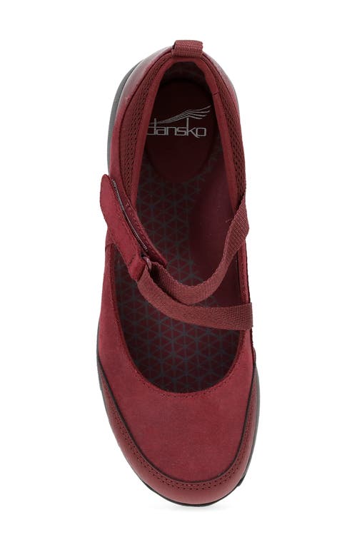 Dansko Primrose Flat In Wine Burnished Suede