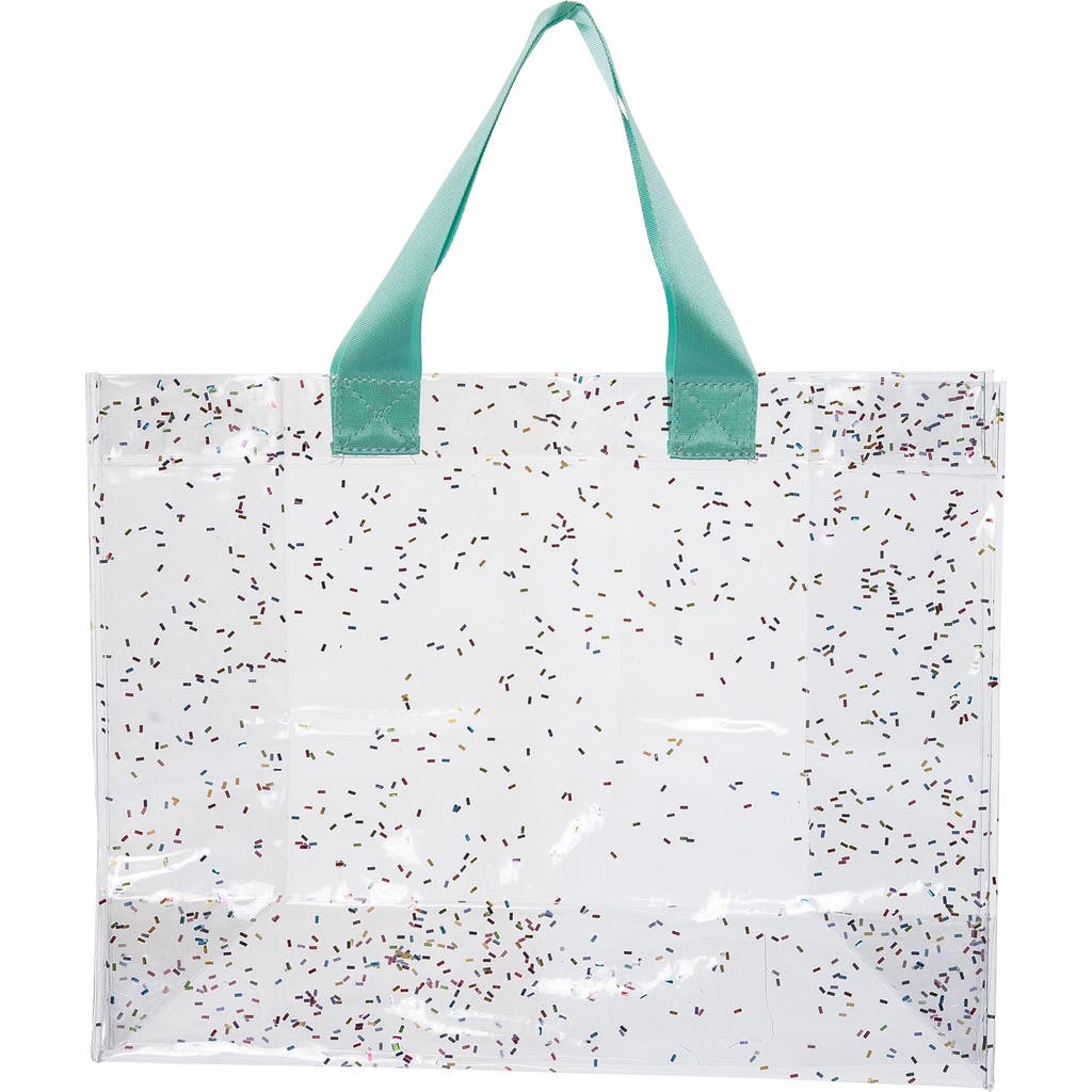 Totalee Gift Large Confetti Glitter Tote Plastic Clear In Transparent
