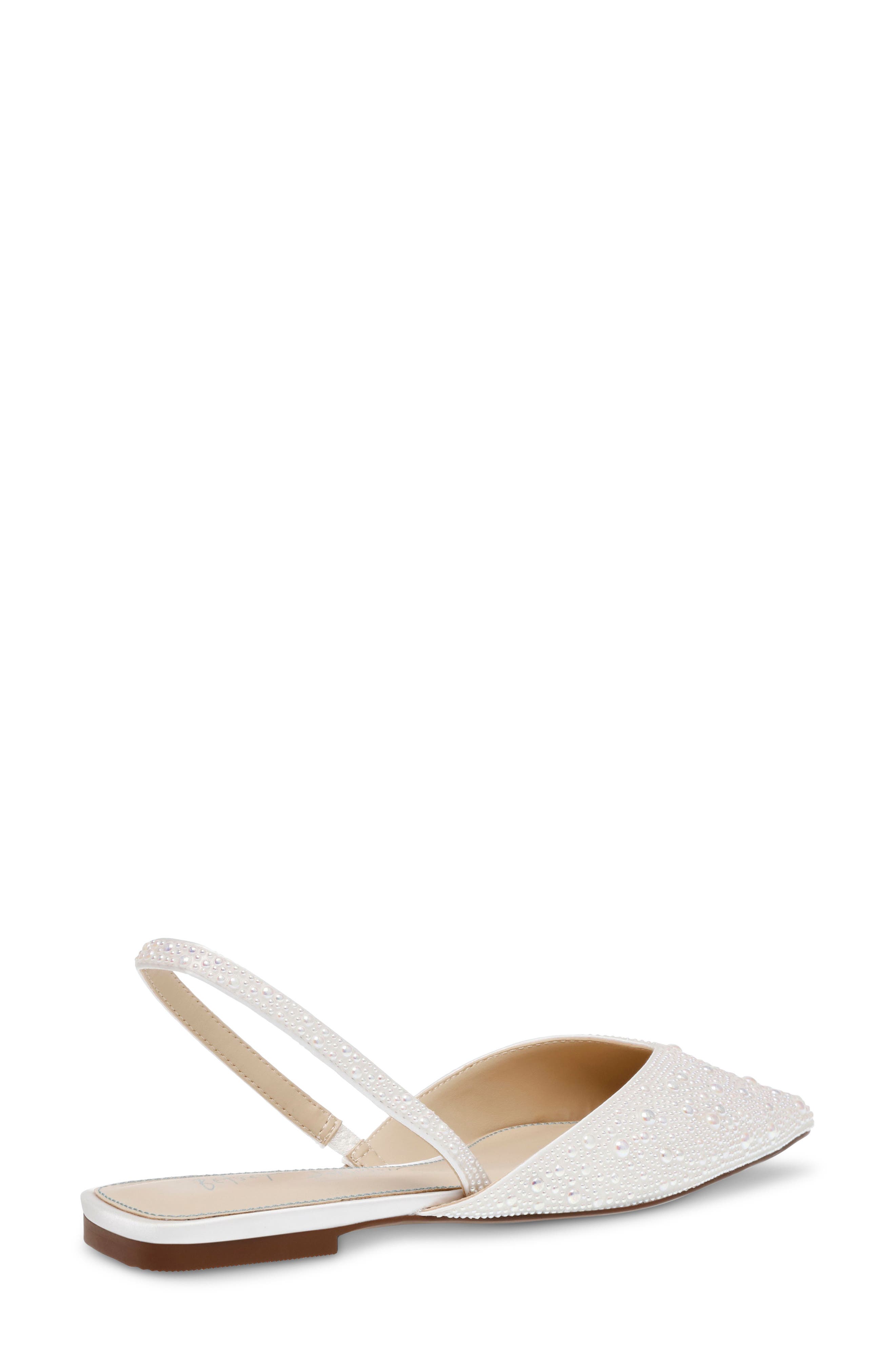 Betsey Johnson Vance Pointed Toe Slingback Flat, Alternate, color, Ivory