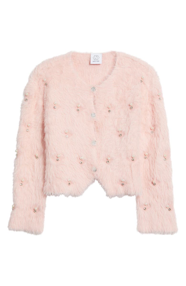NIKKI LUND Birgitta Embellished Cardigan, Alternate, color, Pink
