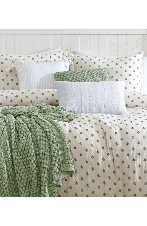 Peri Home Block Print Cotton Gauze Duvet & Shams Set In White